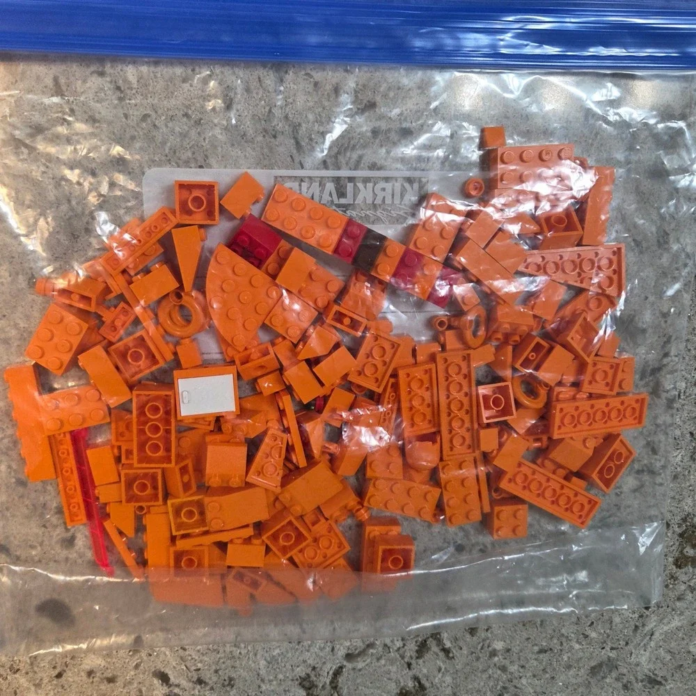 LEGO Bulk Lot Orange Bricks Plates Slopes Specialty Pieces 11oz Assorted Parts
